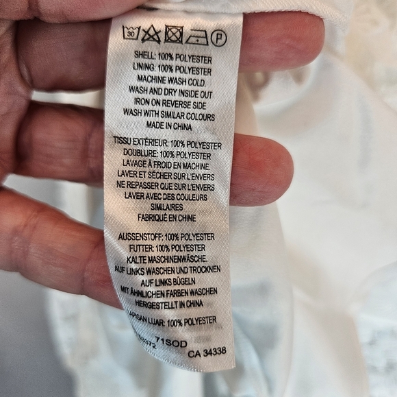 French Connection Binidari Womens White Lace Mini Dress Sz XS=4 Hookeye Front - Picture 13 of 13